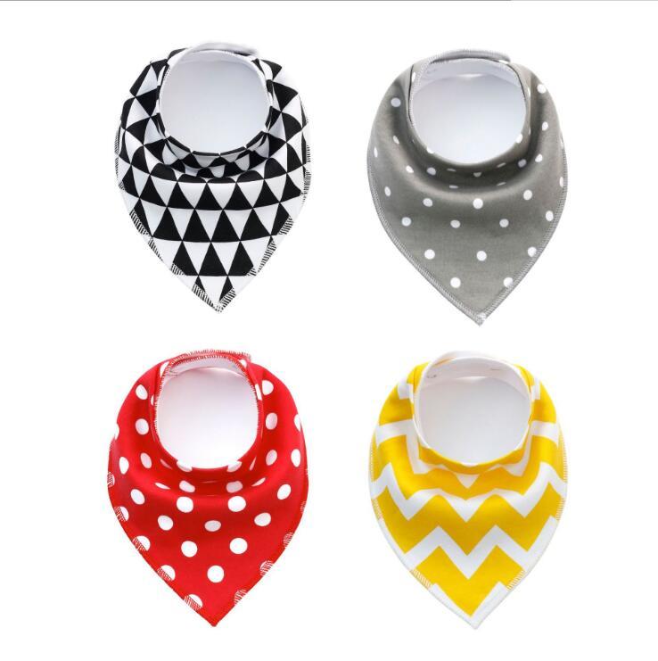 Baby Bibs 4-Pack Set - Soft Cotton Bandana Drool Bibs