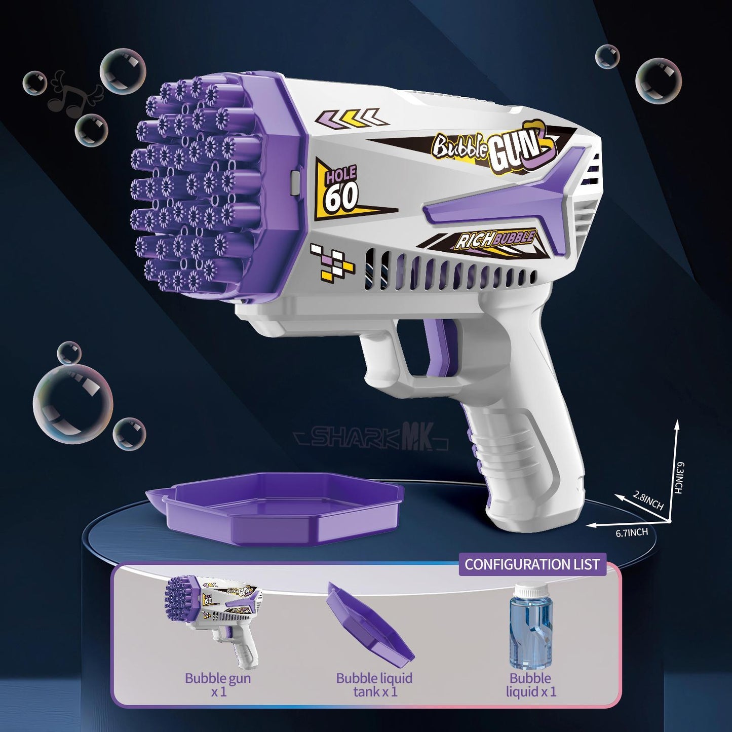 Electric Bubble Gun - Outdoor Party Toy with LED Lights & Sound for Kids Ages 3+ | Automatic Bubble Machine for Summer Fun