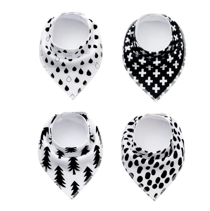 Baby Bibs 4-Pack Set - Soft Cotton Bandana Drool Bibs