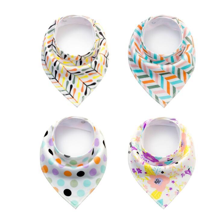 Baby Bibs 4-Pack Set - Soft Cotton Bandana Drool Bibs
