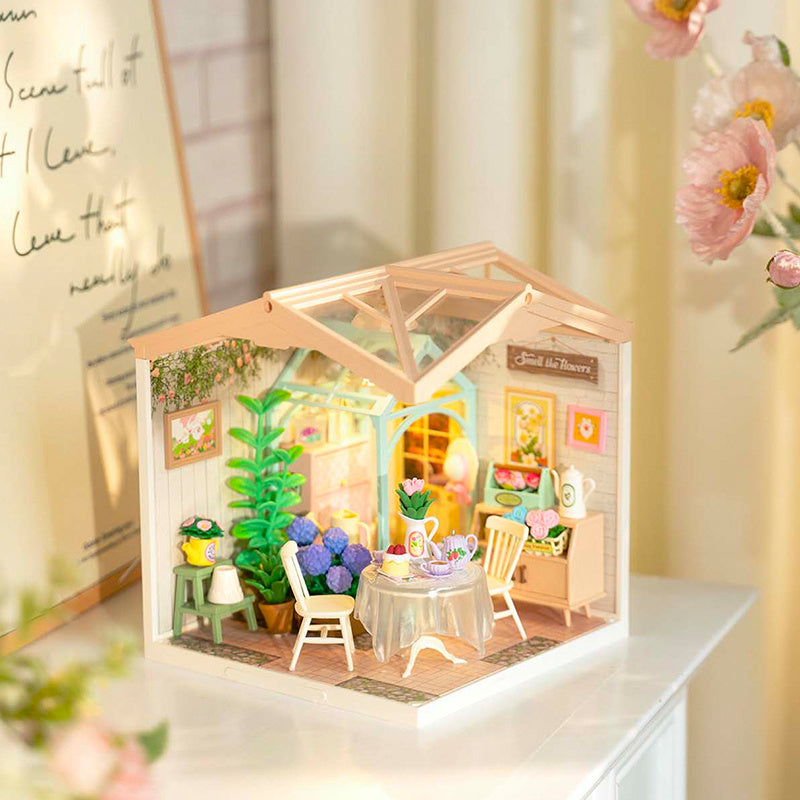 ROBOTIME Blooming Tea Garden DIY Dollhouse