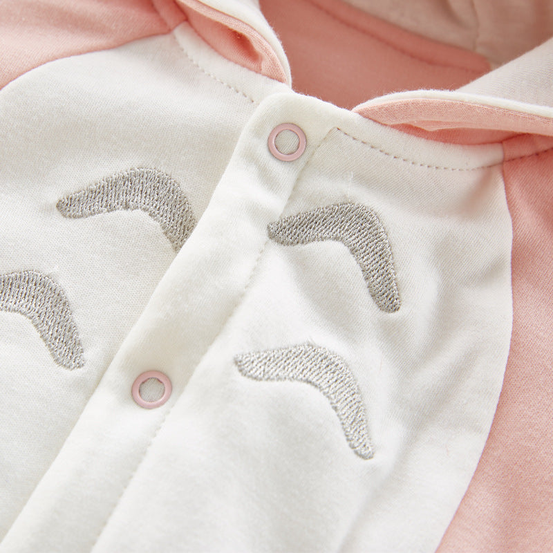 Hooded Cotton Baby Romper - Thick Padded Onesie for Newborns