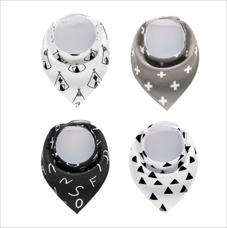 Baby Bibs 4-Pack Set - Soft Cotton Bandana Drool Bibs
