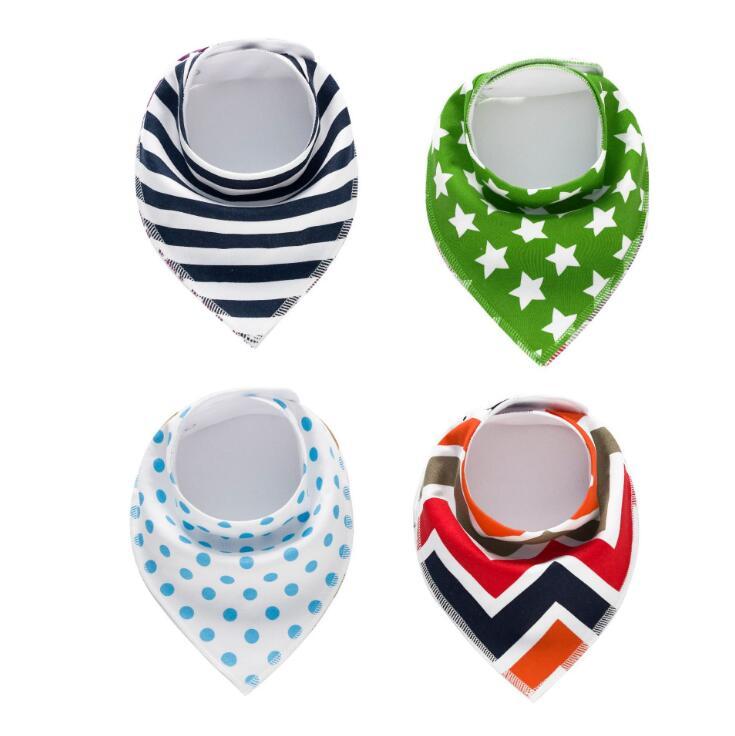 Baby Bibs 4-Pack Set - Soft Cotton Bandana Drool Bibs