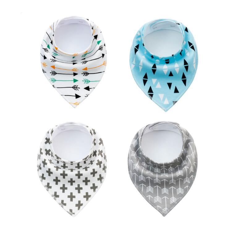 Baby Bibs 4-Pack Set - Soft Cotton Bandana Drool Bibs