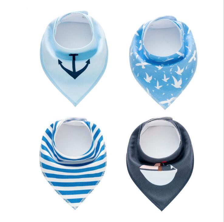Baby Bibs 4-Pack Set - Soft Cotton Bandana Drool Bibs