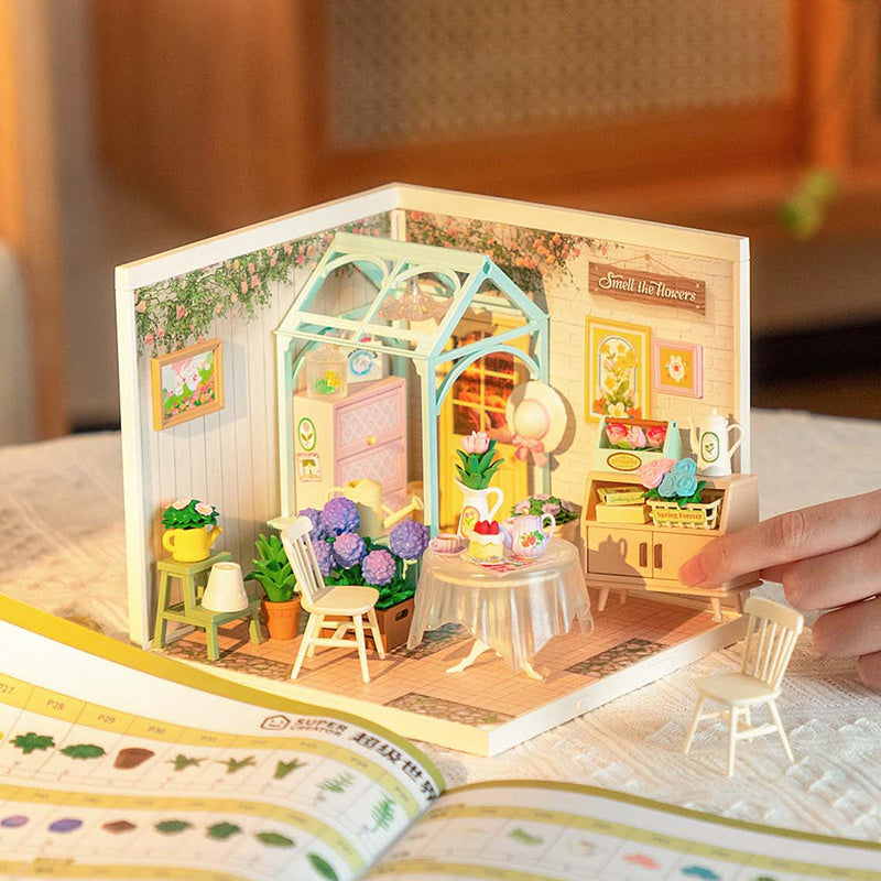 ROBOTIME Blooming Tea Garden DIY Dollhouse