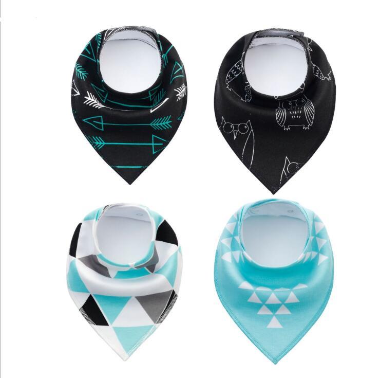 Baby Bibs 4-Pack Set - Soft Cotton Bandana Drool Bibs