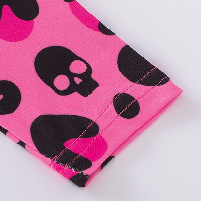 Toddler Halloween A-Line Dress Set (3 Pack) - Ghost Skull Bat Print Collection for Girls 4-7Y