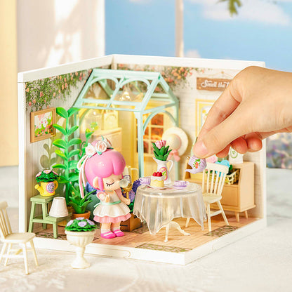 ROBOTIME Blooming Tea Garden DIY Dollhouse