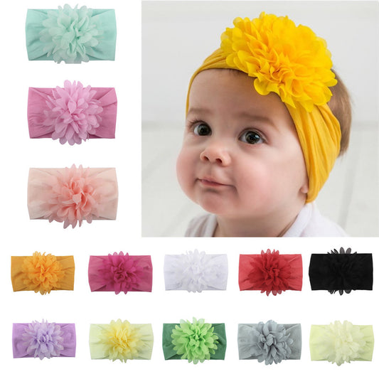 Baby Girl Flower Headbands - Soft Chiffon Hair Bows