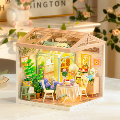 ROBOTIME Blooming Tea Garden DIY Dollhouse