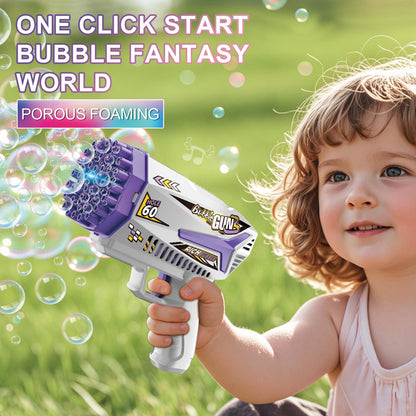 Electric Bubble Gun - Outdoor Party Toy with LED Lights & Sound for Kids Ages 3+ | Automatic Bubble Machine for Summer Fun