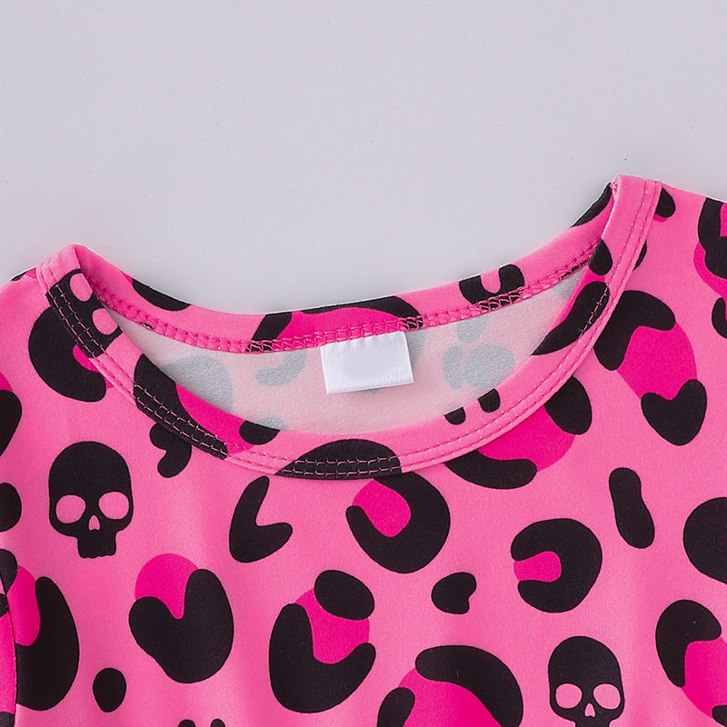 Toddler Halloween A-Line Dress Set (3 Pack) - Ghost Skull Bat Print Collection for Girls 4-7Y