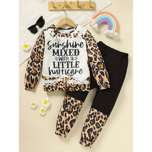Toddler Girls Leopard Sweatshirt & Pants Set