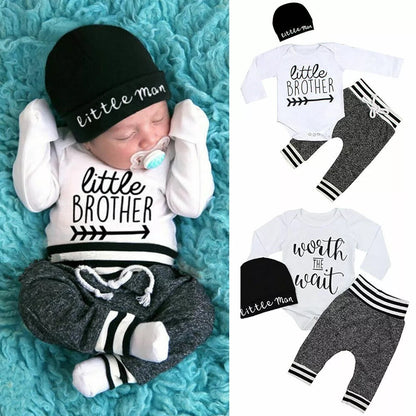 Newborn Baby Cotton Romper Bodysuit Set - Soft Jumpsuit & Pants Outfit for Boys & Girls