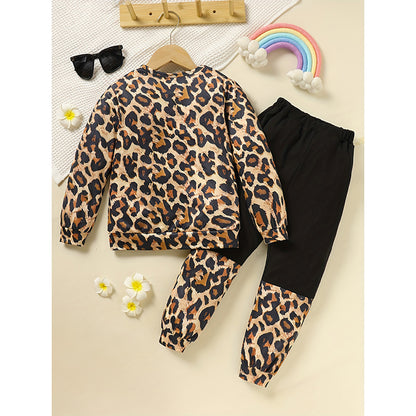 Toddler Girls Leopard Sweatshirt & Pants Set