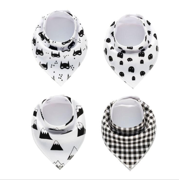 Baby Bibs 4-Pack Set - Soft Cotton Bandana Drool Bibs