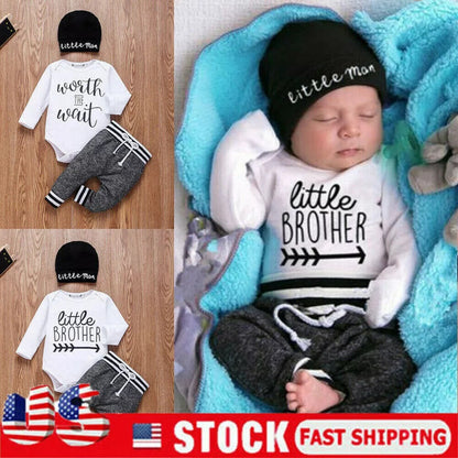 Newborn Baby Cotton Romper Bodysuit Set - Soft Jumpsuit & Pants Outfit for Boys & Girls