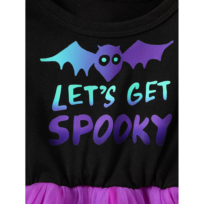 Girls Halloween Dress & Cloak Set - 2PC Tulle Outfit