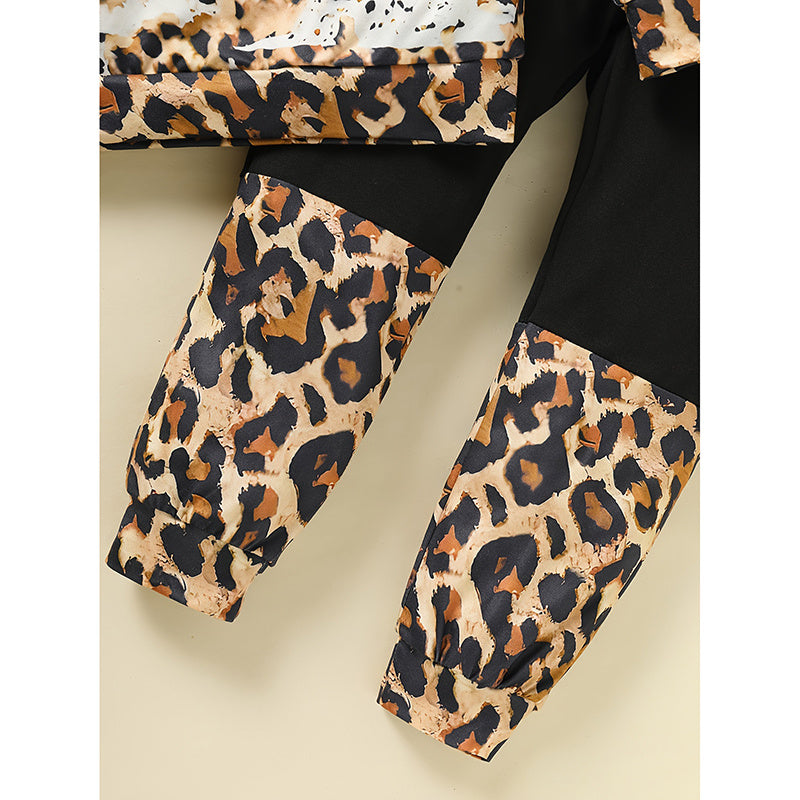 Toddler Girls Leopard Sweatshirt & Pants Set