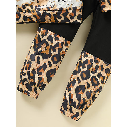 Toddler Girls Leopard Sweatshirt & Pants Set