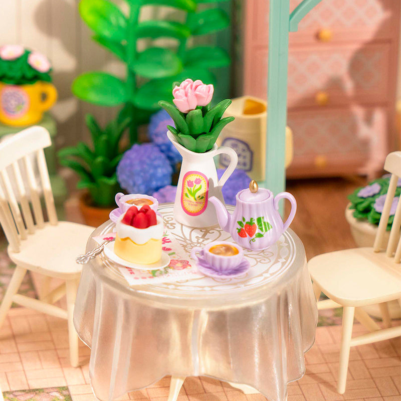 ROBOTIME Blooming Tea Garden DIY Dollhouse