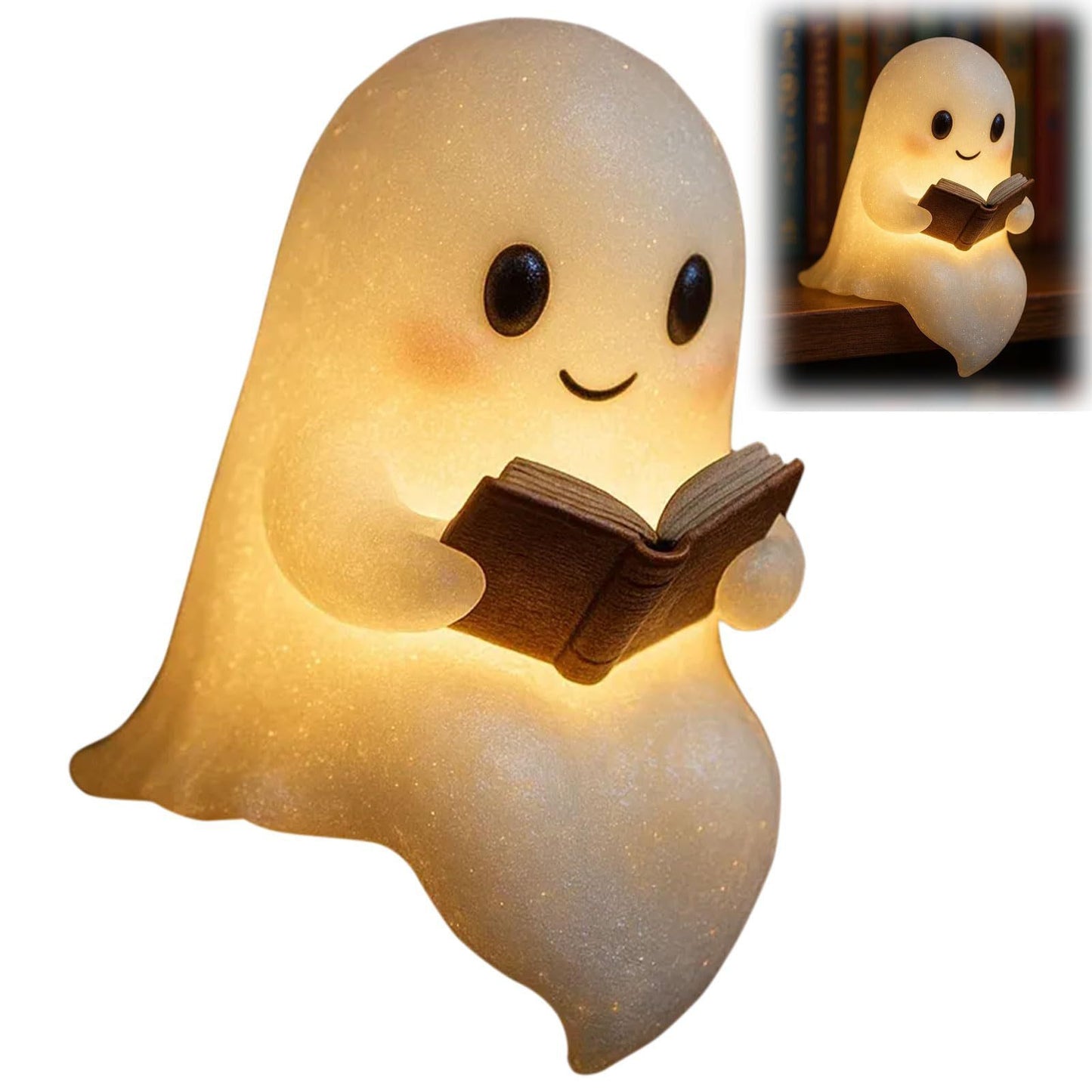 LED Ghost Night Light - Cute Halloween Bedside Lamp
