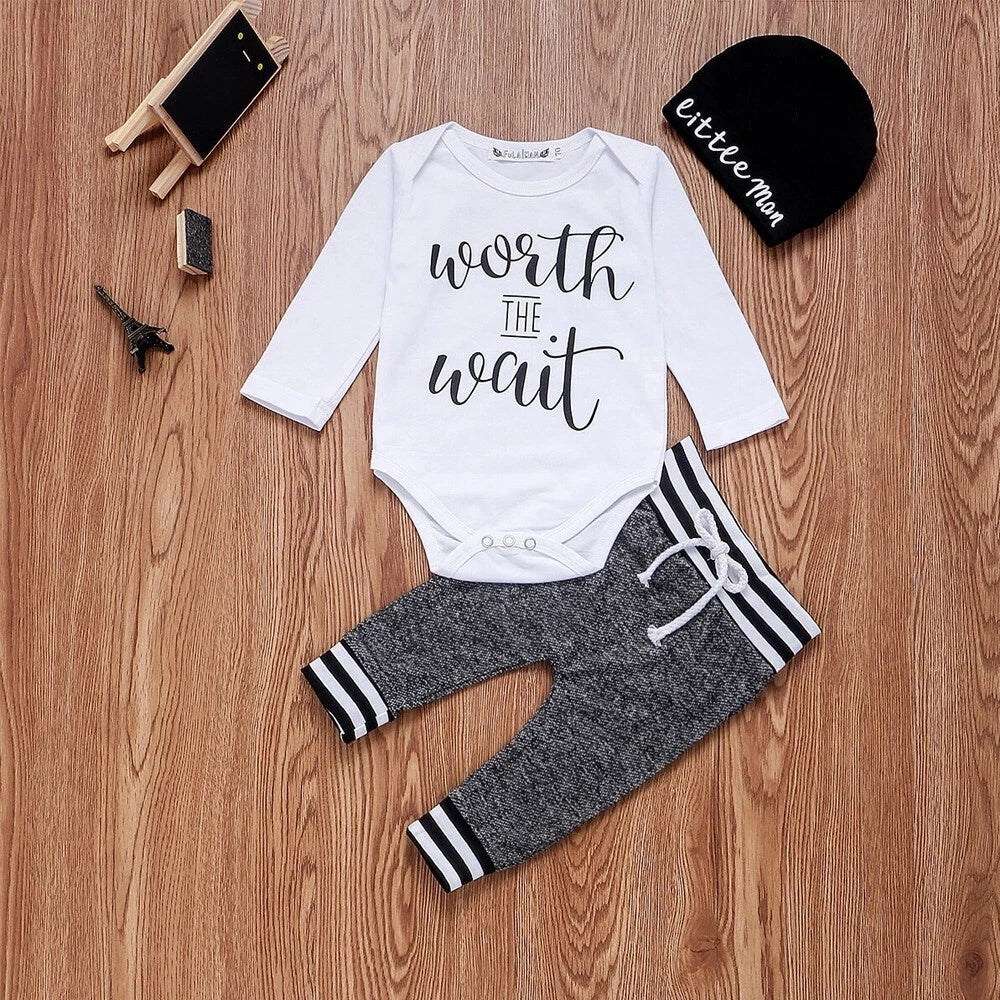 Newborn Baby Cotton Romper Bodysuit Set - Soft Jumpsuit & Pants Outfit for Boys & Girls