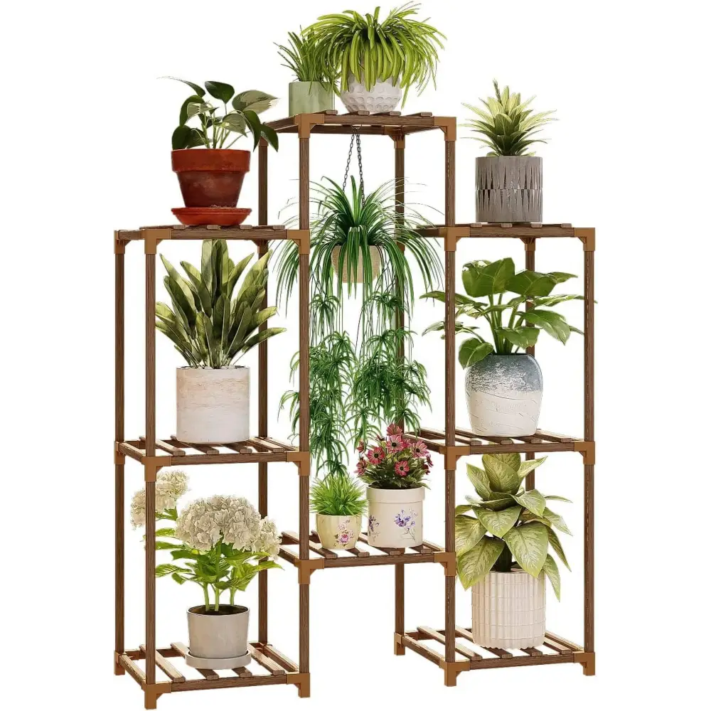 Outdoor Plant Stand Indoor Plant Rack Plant Shelf Wood Outdoor Tiered Plant Shelf for Multiple Plants Ladder Plant Holder