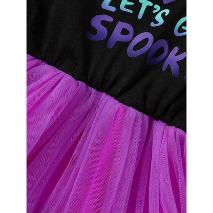 Girls Halloween Dress & Cloak Set - 2PC Tulle Outfit