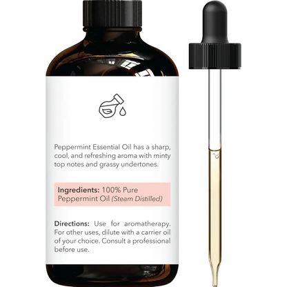 Brooklyn Botany Peppermint Essential Oil - Huge 4 Fl Oz - 100% Pure and Natural - Premium Grade with Dropper - for Aromatherapy and Diffuser