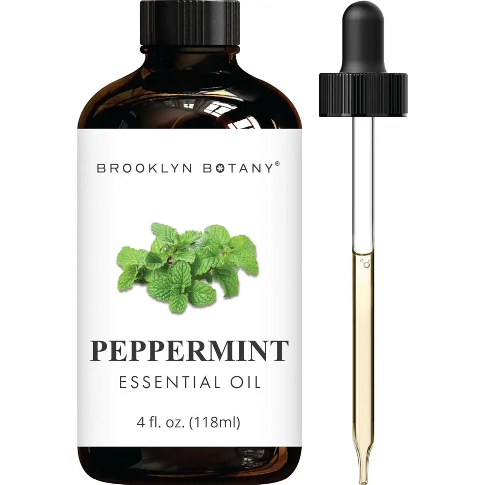 Brooklyn Botany Peppermint Essential Oil - Huge 4 Fl Oz - 100% Pure and Natural - Premium Grade with Dropper - for Aromatherapy and Diffuser