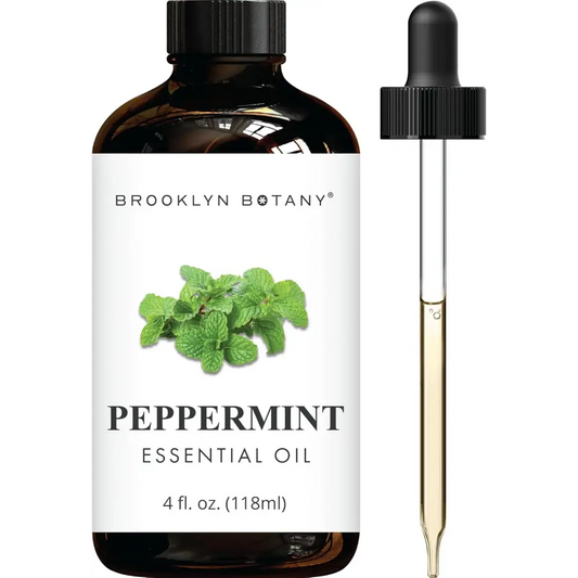 Brooklyn Botany Peppermint Essential Oil - Huge 4 Fl Oz - 100% Pure and Natural - Premium Grade with Dropper - for Aromatherapy and Diffuser