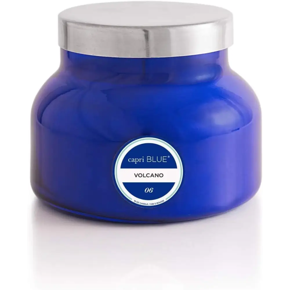 Capri Blue Volcano Scented Candles - Luxury Glass Jar Candles for Home Scented with Tropical Fruit & Sugared Citrus - Soy Wax Blend - Capri Blue Volcano - Black Color (8 Oz)