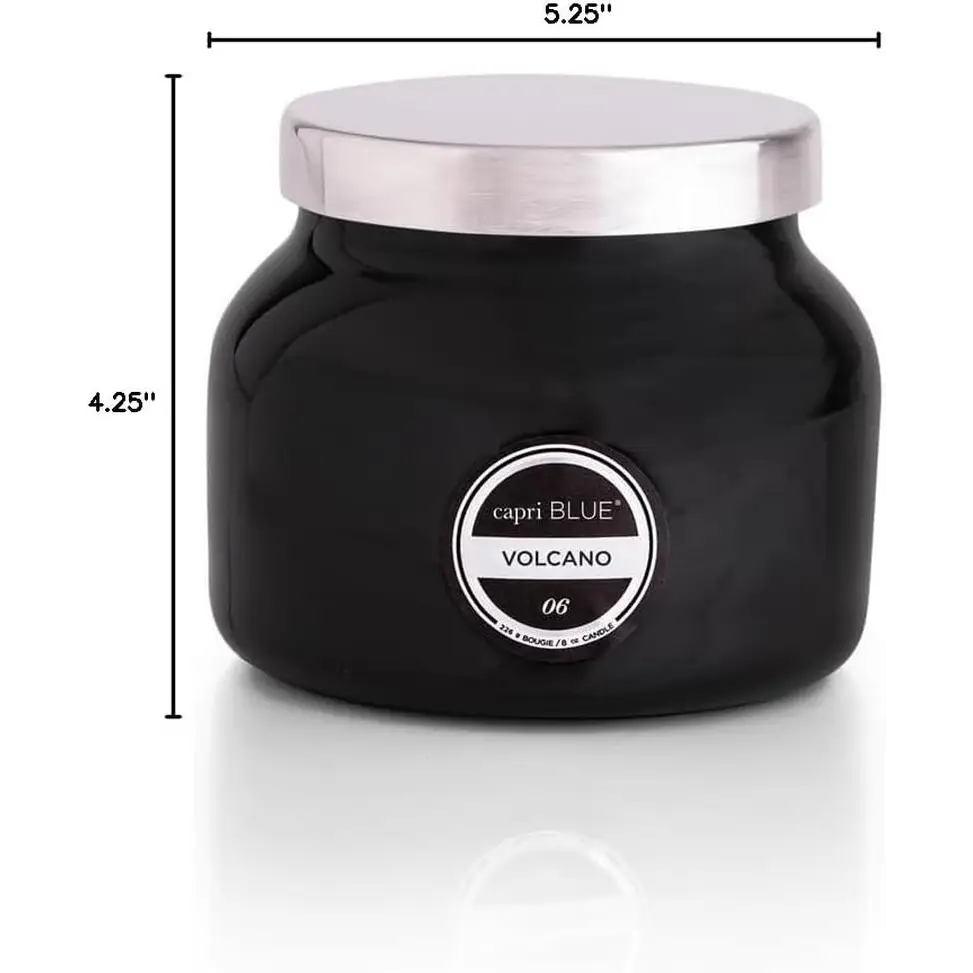 Capri Blue Volcano Scented Candles - Luxury Glass Jar Candles for Home Scented with Tropical Fruit & Sugared Citrus - Soy Wax Blend - Capri Blue Volcano - Black Color (8 Oz)