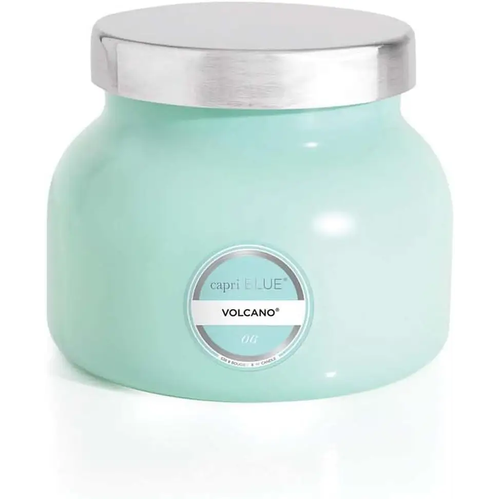 Capri Blue Volcano Scented Candles - Luxury Glass Jar Candles for Home Scented with Tropical Fruit & Sugared Citrus - Soy Wax Blend - Capri Blue Volcano - Black Color (8 Oz)