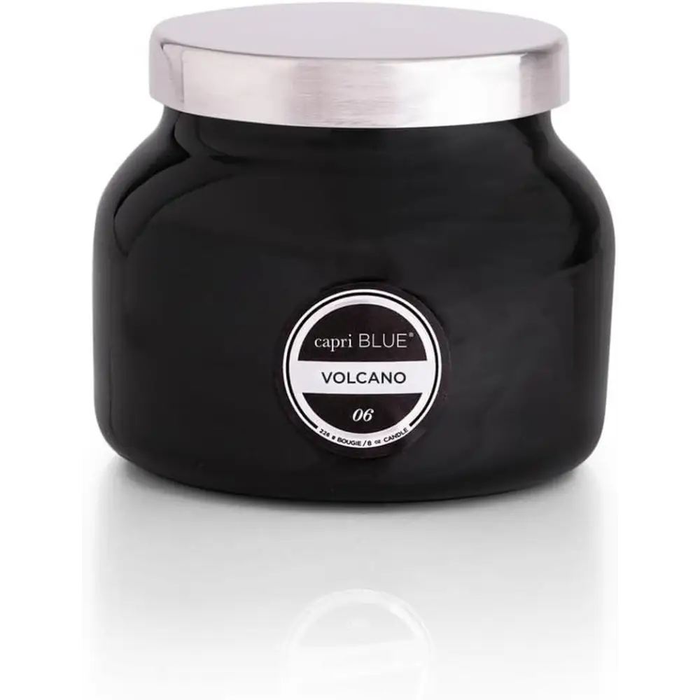 Capri Blue Volcano Scented Candles - Luxury Glass Jar Candles for Home Scented with Tropical Fruit & Sugared Citrus - Soy Wax Blend - Capri Blue Volcano - Black Color (8 Oz)