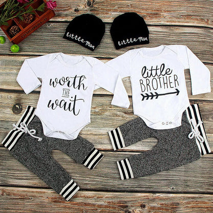 Newborn Baby Cotton Romper Bodysuit Set - Soft Jumpsuit & Pants Outfit for Boys & Girls