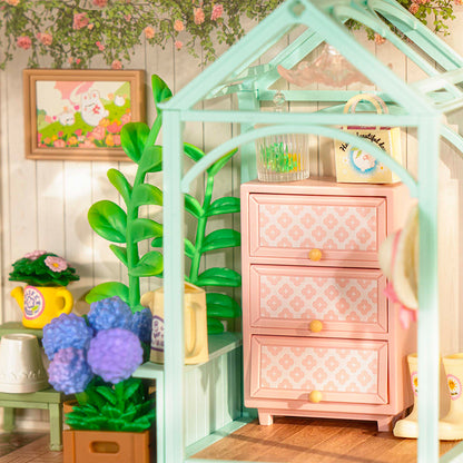 ROBOTIME Blooming Tea Garden DIY Dollhouse
