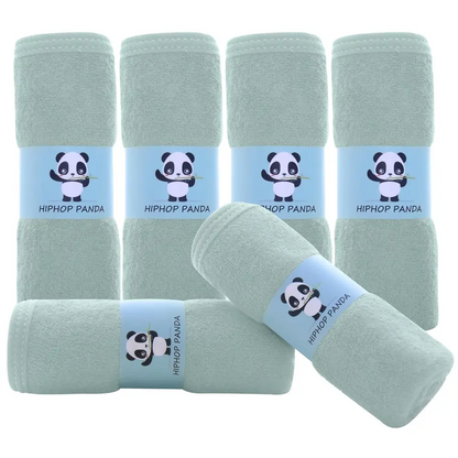 Light blue fleece blanket with panda design and hiphop panda text for cozy comfort