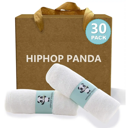 30-pack white microfiber cleaning cloths with panda design for Hiphop Panda Gray Towel