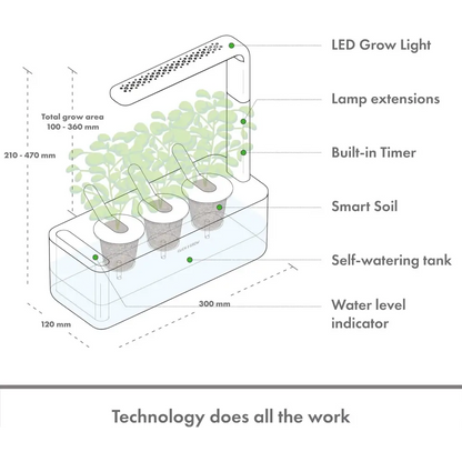 Click & Grow Indoor Herb Garden Kit with Grow Light | Smart Garden for Home Kitchen Windowsill | Easier than Hydroponics Growing System | Vegetable Gardening Starter (3 Basil Pods Included), White