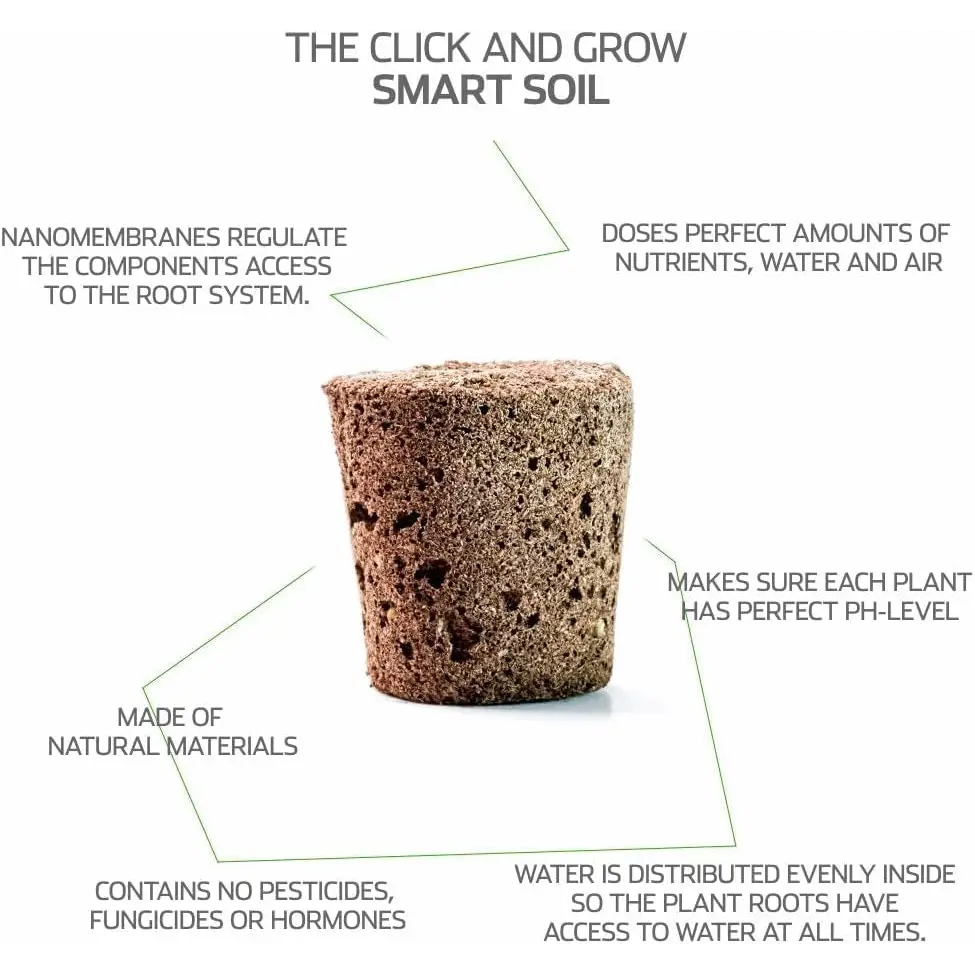 Click & Grow Indoor Herb Garden Kit with Grow Light | Smart Garden for Home Kitchen Windowsill | Easier than Hydroponics Growing System | Vegetable Gardening Starter (3 Basil Pods Included), White