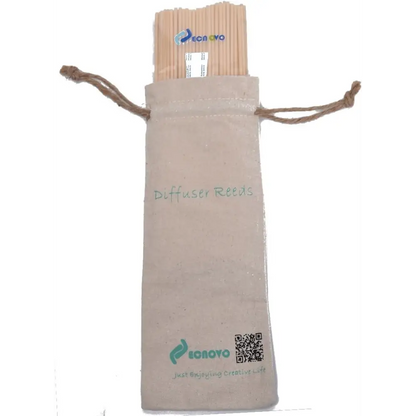 Reed Diffuser Sticks, Jecnovo Pack of 100 Fiber Sticks with Handmade Linen Bag, Safe and Non-Toxic, 9 Inches Long 3Mm Diameter Aromatherapy Diffusers for Home, Spa and Office(Beige)