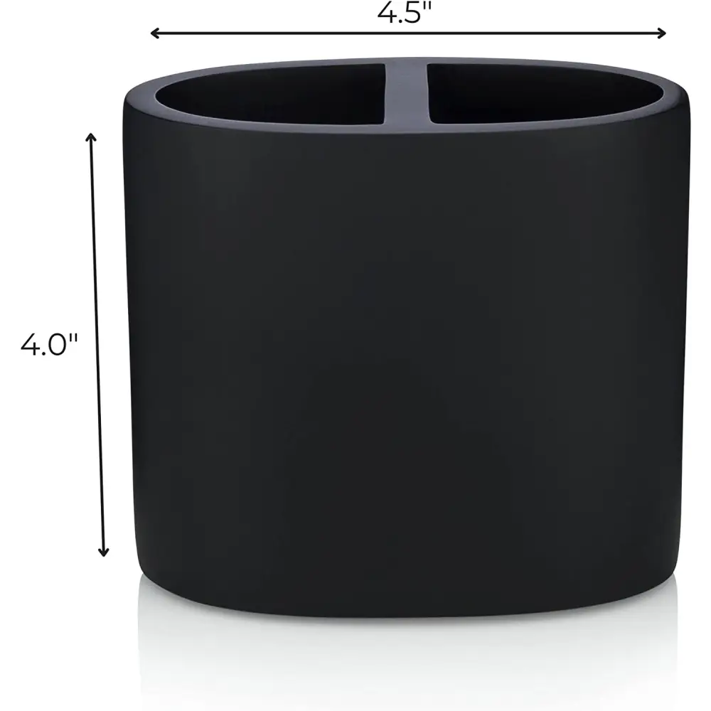 Matte Black Toothbrush Holder for Vanity Countertops, Small Toothbrush Holder - Matte Black Collection