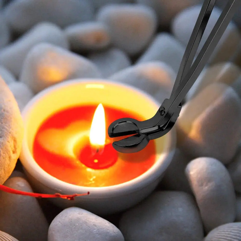 DANGSHAN 3 in 1 Candle Accessory Set - Wick Trimmer, Snuffer, Dipper with Gift Package for Candle Lovers (Black)