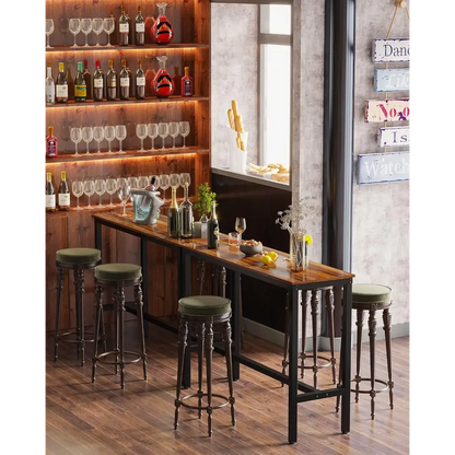 Teraves Bar Table, Bar Height Pub Table, Counter Height Table with Sturdy Metal Frame, Rectangular High Top Table for Kitchen & Dining, Living Room (47.24", Teak)